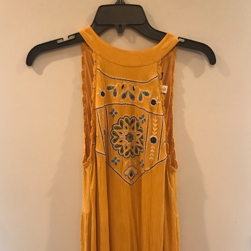 Francesca’s Halter Neck Mustard Dress
